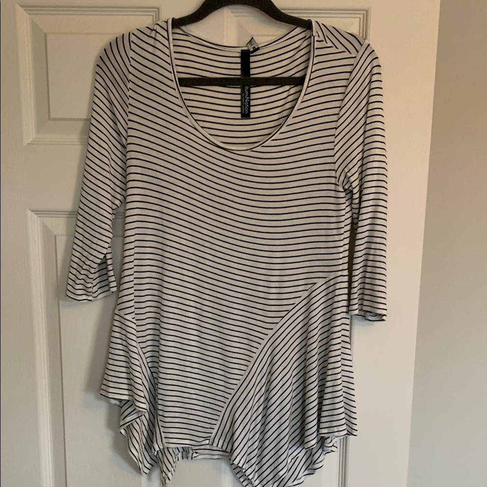 Striped Women's Top - Black and White